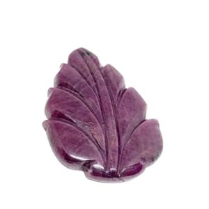 Natural Ruby 40.40 ct Red Ruby Carving Big Leaf Carved Natural Ruby 32x25x4 mm Natural Ruby Pendent Stone
