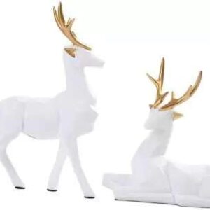 White Deer 6 inch showpiece Home Decoration Items for Table Desk, car and Home Decor Living Room Decoration Items