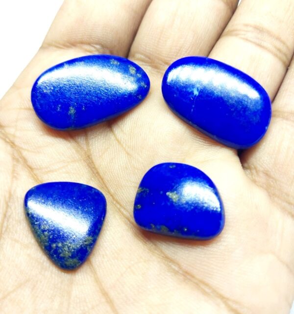 Natural Lapis Lazuli 4 pcs Mix Shape Cabochons Gemstone Use For Jewelry Making - Image 3