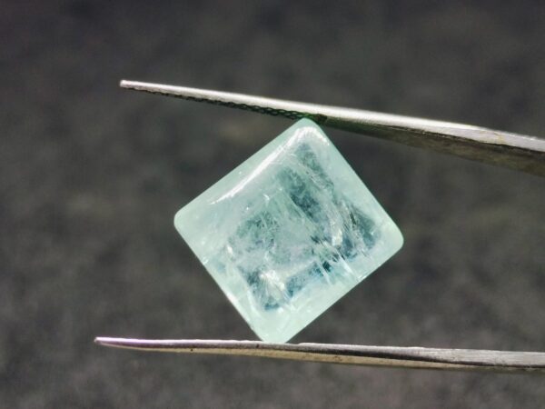 Natural Aquamarine Square Cabochon Gemstone 11.90 cts 12.5x13.5x7 mm Pendant Ring stone - Image 2