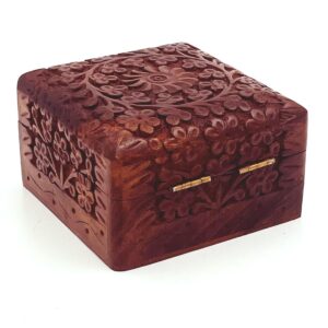 wooden jewelry box for women with kashmiri carving
