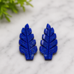 Natural Lapis Lazuli Leaf Carving Pair 35mm