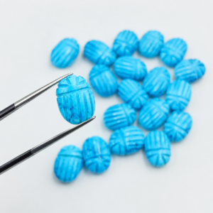 AAA Turquoise Scarab Pair 14x10mm