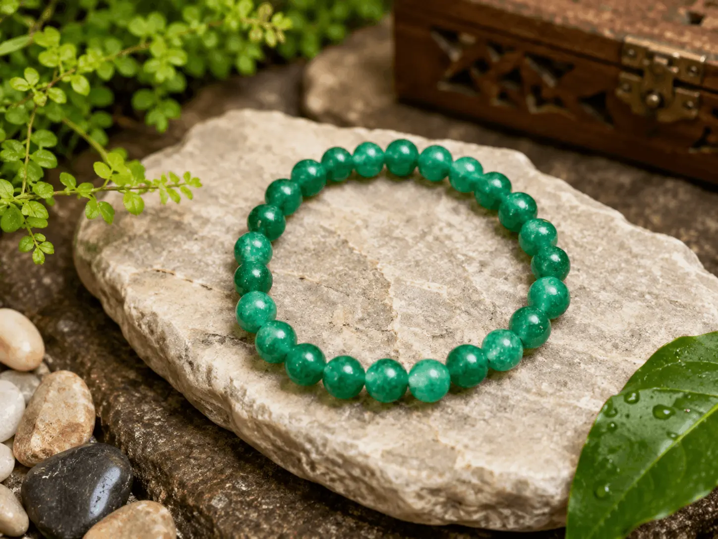 Natural Green Jade Crystal Bracelet