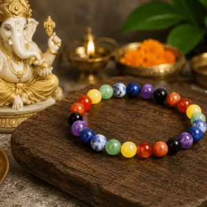 Natural 7 Chakra Crystal Bracelet | Handmade Healing Stone Bracelet